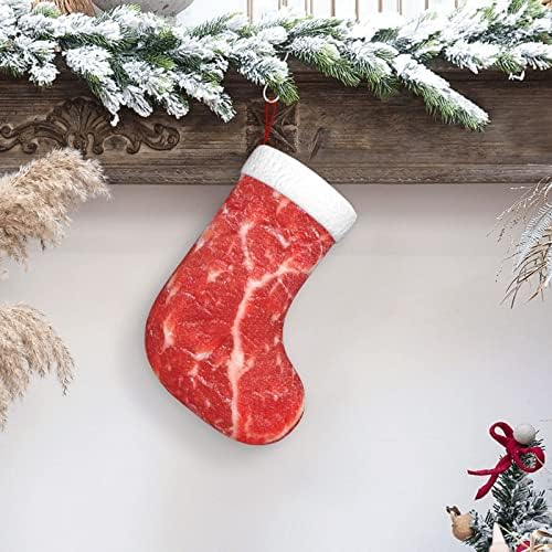 Waymay Carnea crudă Crăciun ciorapi de Crăciun de 18 inci Xmas Hanging Sock Classic Holiday Decoration Stockings