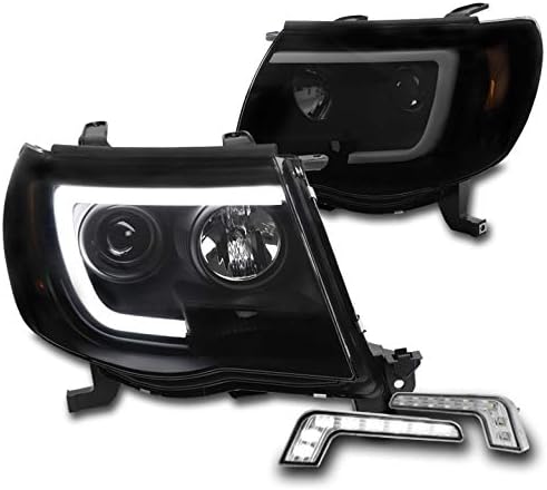 ZMAUTOPARTS LED tub proiector faruri far negru / fum w / 6.25 Alb DRL compatibil cu 2005-2011 Toyota Tacoma