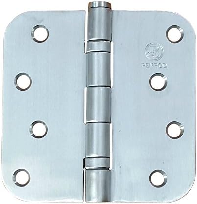 Balamale cu ușă cu bilă din oțel inoxidabil Penrod, 4 inch cu rază de 5/8 inch, pin nituit ne-demovabil, 3 pachet