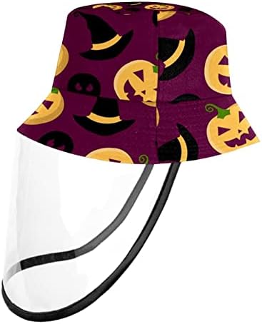 Pălărie de protecție pentru adulți cu scut de față, pălărie de pescar anti-soare, craniu Jack-o-lanterne de Halloween