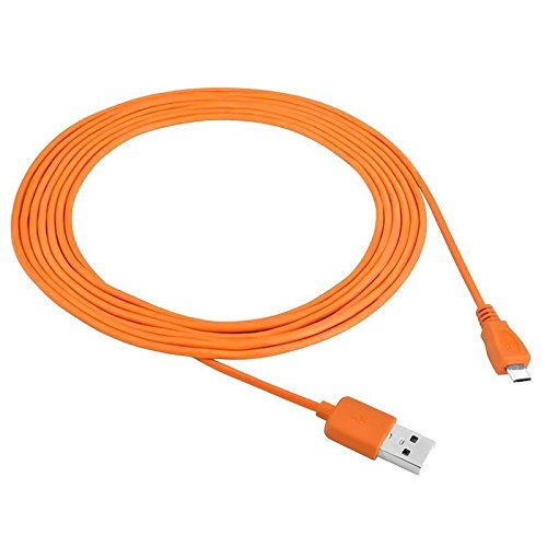 Încărcător de cablu de date micro -USB portocaliu 10ft+carcasă de piele albastră pentru Microsoft Xbox One