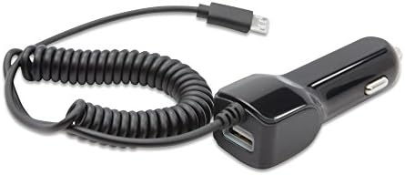 Încărcător auto Boxwave compatibil cu Sharp Z3 - Car Charger Plus, încărcător auto Portul USB suplimentar cu cablu integrat