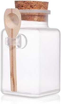 Srivilize888 Sticlă de plastic cu condiment gol 8 oz. Containere de condimente Borcane cu ierburi de dimensiuni mici Sare și