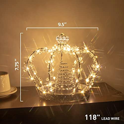Peiduo Christmas Bijutere Crown Tree Topper Adaptor Conectați -vă cu 60 de lumini albe calde LED LED UP TOPPER TOPPER Decor