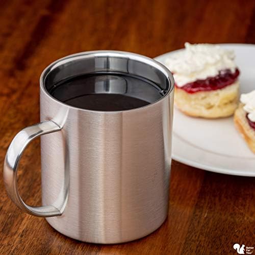 Căni de cafea din oțel inoxidabil Camping-perete dublu fără BPA 13,5 oz cană de cafea din Metal-ceașcă de ceai mâner larg,