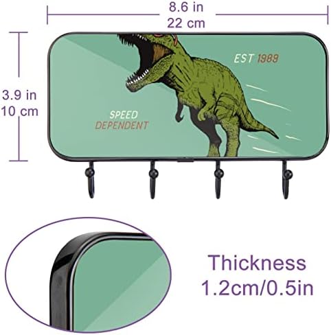 Cârlige adezivă din oțel inoxidabil cârlige de perete de prosop blocați în baie sau bucătărie dinozaur verde