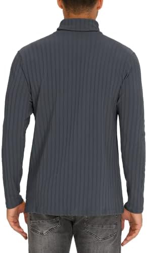 Babioboa bărbați Slim Fit Turtleneck tricouri ușoare termice pulover Top Casual maneca lunga Pulover