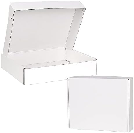 Dezibox 9x6x2 Cutii de transport alb 30 pachet, ambalaje de casetă de carton ondulat pentru afaceri mici