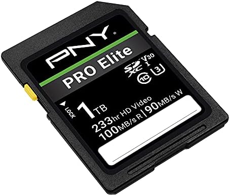 PNY 1TB Pro Elite clasa 10 U3 V30 SDXC Card de memorie Flash & PNY 512GB Elite-X clasa 10 U3 V30 SDXC Card de memorie Flash