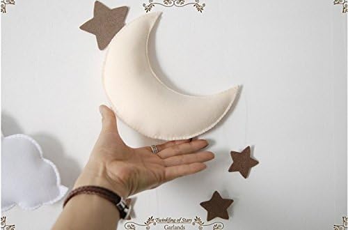 Koomagic nori, luna cu stele agățat Ornament pandantiv agățat de perete pentru copii Casă de joacă Cort de joacă pătuț baldachin