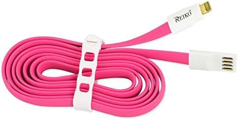 Reiko 7inch 8pin Magnetic Charge + cablu USB de sincronizare-pachet de vânzare cu amănuntul-Hot Pink