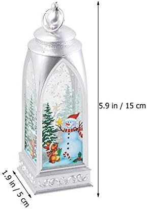 Lioobo Crăciun LED Lantern Sequin Shiny Night Light recuzită portabilă pentru petreceri-Snowman creative Christmas