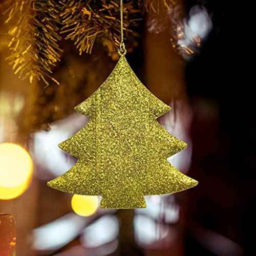 Ornamente de Crăciun aproape de timp set pentru copac de Crăciun decor metalic pentru agățare pentru ornamente de brad de Crăciun