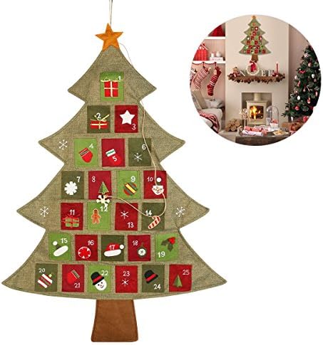 VALICLUD agățat Crăciun Advent calendar numărătoarea inversă pentru pomul de Crăciun