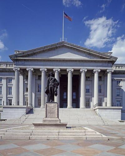 ISTORICEFINDINGS Foto: Statuia Alexander Hamilton, clădirea Trezoreriei, Washington, DC, Districtul Columbia