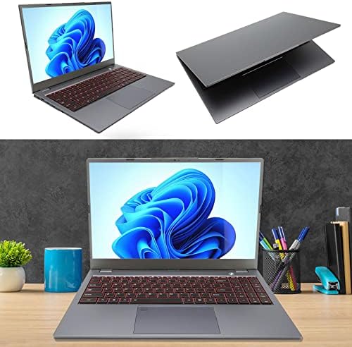Naroote 15.6 inch Laptop, până la 4.5 GHz Laptop Ultra subțire Argint Gri cititor de amprente 8GB RAM 128GB SSD 100 - 240V