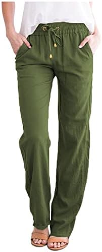 Pantaloni de lensse pentru femei, cu talie înaltă, potrivire s-3xl, cu un picior larg, cu buzunare, pantaloni ușori drepți
