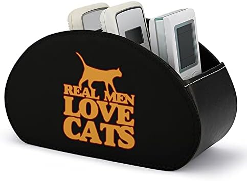 Real Men Love Cats Telecomandă Suport pentru telecomandă Caddy Storage Box Desktop Organizator pentru telecomenzi TV Lursuri