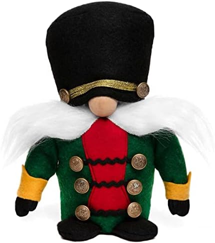 Colonel meravic McCracken Nutcracker Gnome Green & Black cu butoane, nas din lemn, mustață albă, brațe și picioare, 8,5 inci