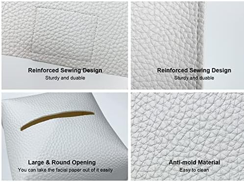 Penglong Tissue Box Cover 5x5x5 suport de țesut din piele PU Square tissue Cube Box organizator pentru blat de baie, Mașină,