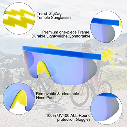 Ochelari de soare de protecție cu oglindă mare portabilă, bărbați și femei, cu umbrelă neon, ochelari înveliți pentru sport