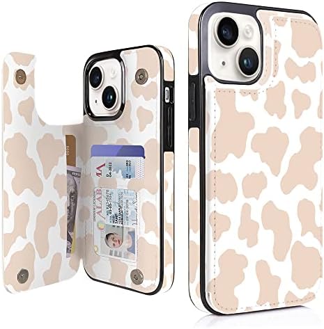Obbii Flip piele portofel caz Card titularul compatibil cu iPhone 14 / iPhone 13 6.1 inch, femei și fete cu card titularul