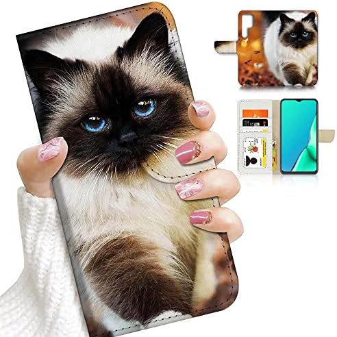 pentru Samsung S22 Ultra, pentru Samsung Galaxy S22 Ultra, proiectat Flip portofel telefon caz acoperi, A23218 Himalayan Cat
