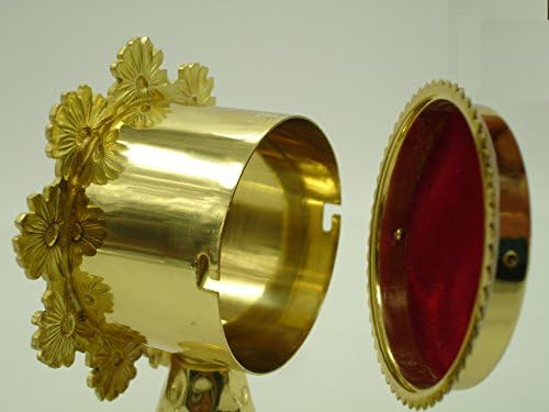 X32 Biserica Preotul Ornament Cadoment Soare Forma Reliquary Monstrance Brass 5 1/8 H. Compania noastră are 105 tipuri de monstrurance