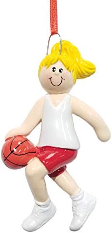 Rudolph N Me Blonde Basketball Girl Dribbling Ball Sport Sport de Crăciun Decorare Ornament de Crăciun