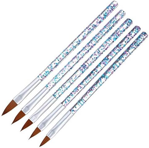 YUNSI stilouri de unghii 5buc / Set instrumente profesionale pentru pensule de unghii Set mâner de cristal sculptură acrilică