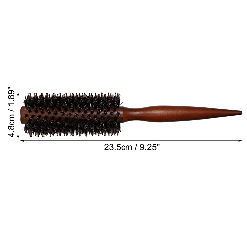 Perie de păr Vocoste, perie rotundă de coafură de styling ondulată, maro lemn, 1,89