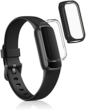 Carcasă KWMobile compatibilă cu Fitbit Luxe - Copertă Smart Watch/Fitness Tracker - Negru/Transparent
