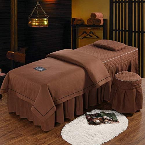 Zhuan Premium Massage Table Sets Sets Pat de frumusețe Acoperire 4 bucăți de masaj respirabil Paturi Fustă Pillowcase Spa Spread