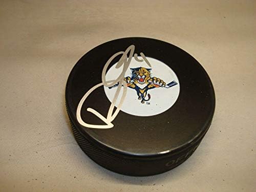 Dylan Olsen a semnat Florida Panthers Hockey Puck autografat 1C-autografat NHL Pucks