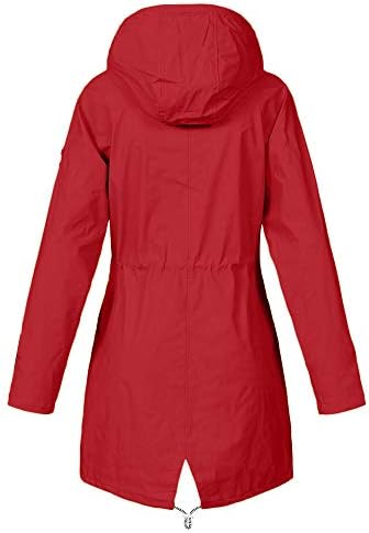 Jachete UOFOCO pentru femei Jachetă de ploaie solidă în aer liber plus jachete impermeabile cu glugă impermeabilă la vânt