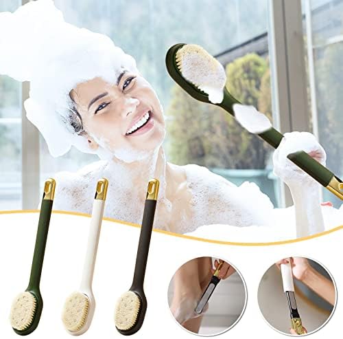 Scrubber din spate pentru duș, detașabil două într -un mâner lung cu mâner moale de curățare a părului, perie de baie, baie