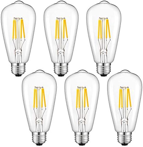 Aomryom LED Edison bec 4000k Lumina zilei Alb, E26 Dimmable 40W Becuri echivalente, 4W E26 Base LED becuri cu Filament, stil