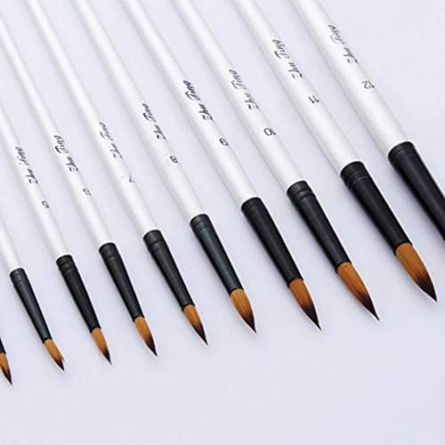 Hnkdd 12 buc/Set din lemn nailon acrilic Artist pensule pentru acuarelă acrilică pictură în ulei Consumabile Art Craft Kit