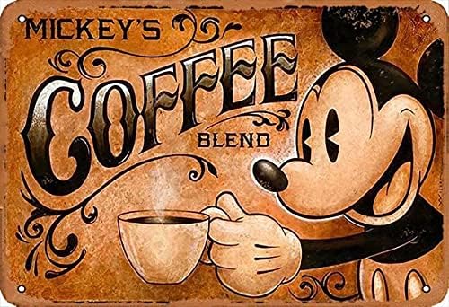 Mickey ' s Coffee Blend Metal Vintage Tin Sign Decor de perete 12x8 inchi Pentru Cafe Coffee baruri restaurante pub-uri Man