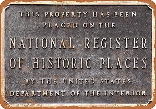 Registrul Național locuri istorice 8 x12 semn de tablă semne metalice Vintage Decor de perete