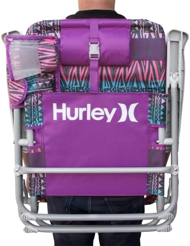 Scaun de plajă Hurley Backpack, o singură dimensiune, oțel din aliaj, ușor, violet roz