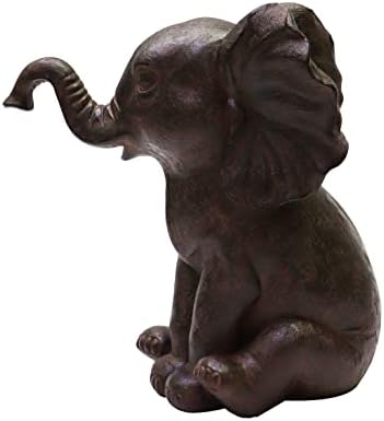 Nature's Mark Baby Elephant Sitting Statuie de rășină în poziție verticală Figurină Acțiune decorativă