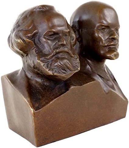 Bustul de bronz Kunst & Ambiente - Marx și Lenin - Figurină din bronz - Bust Karl Marx - Statui militare - Bust de bronz -