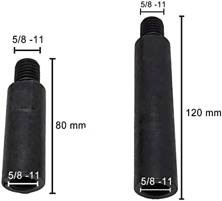 Extensie de polizor unghiular 5/8-11, 2 pcs 4-1/2 inch unghi de polizor Lungând tijă de conectare, 45 material din oțel negru,