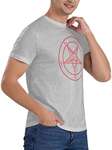 Ocult Sigil de Lucifer Satanic Mens vara T Shirt moda Tee sport Casual maneca scurta Negru Bumbac Topuri