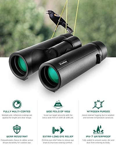 Binoclu Eyeskey Bird Watching pentru adulți Binoclu Compact / Impermeabil Rezistent la ceață pentru jocuri în aer liber vânătoare