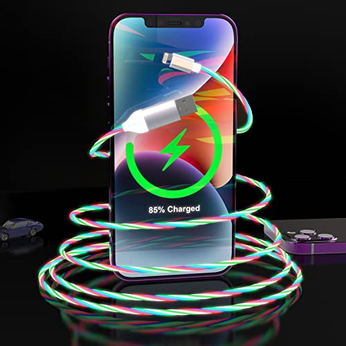 LED Light Up Flowing iPhone încărcător 6ft Apple MFI Certified Lightning Cablu de sincronizare a datelor cablu auto Led Light