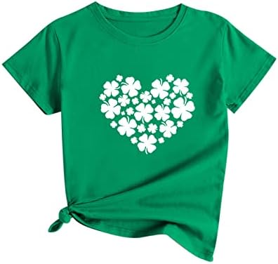 Tricouri de Ziua Sfântului Patrick pentru femei Shamrock Heart Graphic Tees St Patty ' s Lucky T-Shirt Irish Tops