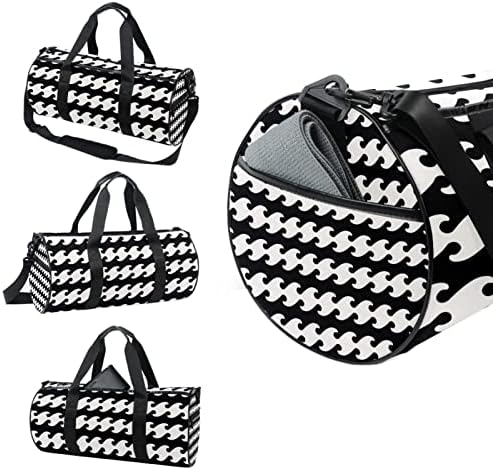 MaMacool negru & Alb model simplu Duffel umăr Carry Bag Canvas Travel Bag Pentru Gym Sport Dance Travel Weekender