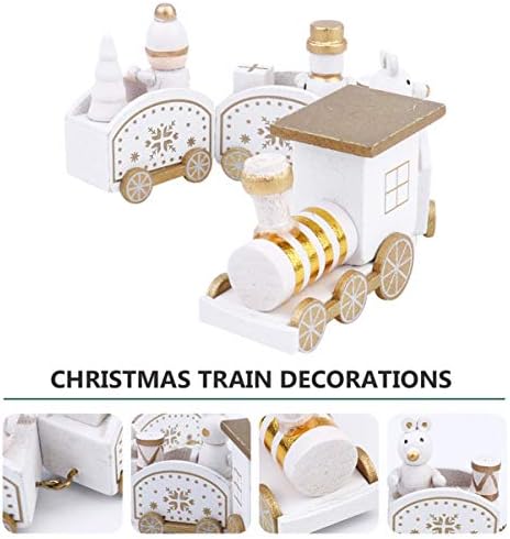 VICASKY copii Jucarii drăguț din lemn Crăciun Mini Tren ornamente copii cadou Jucarii Mini Tren colectie Figurine Desktop Decor